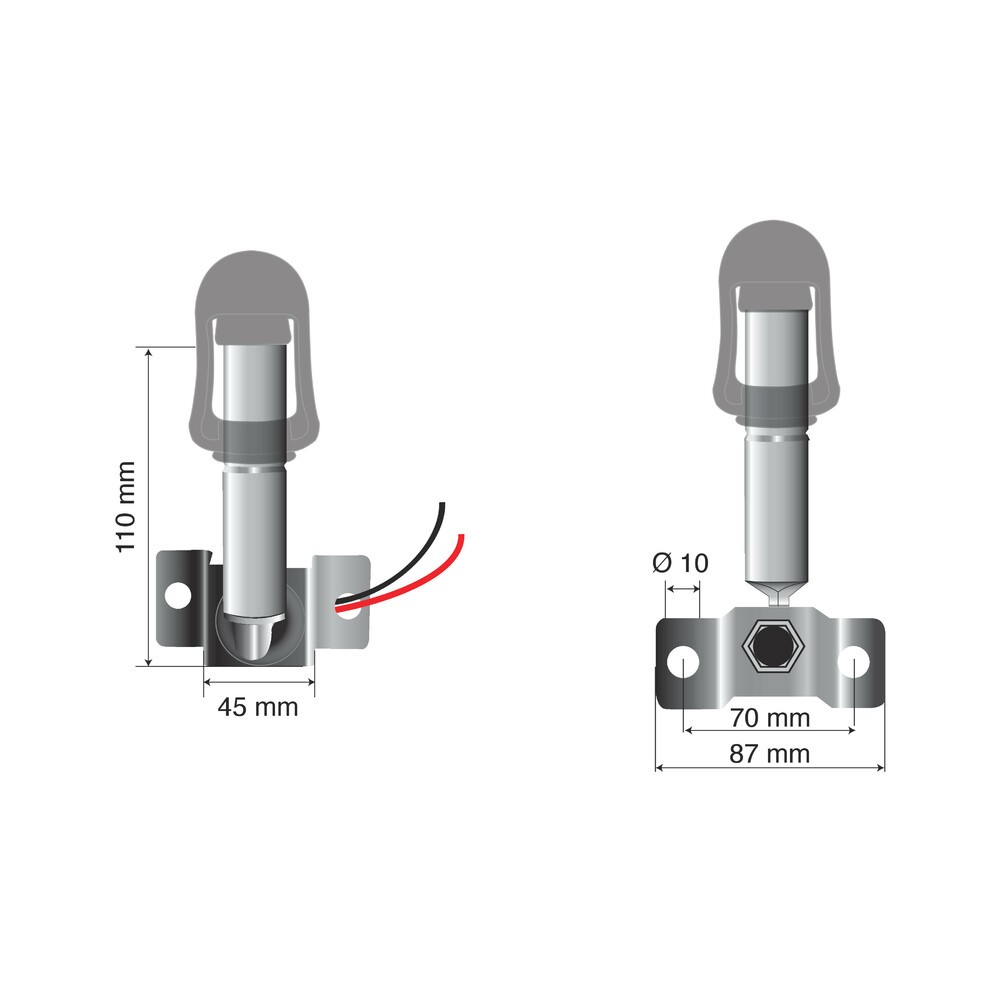 Fix-8, Bolt with DIN Connector for Signal Light, Pipe Connection