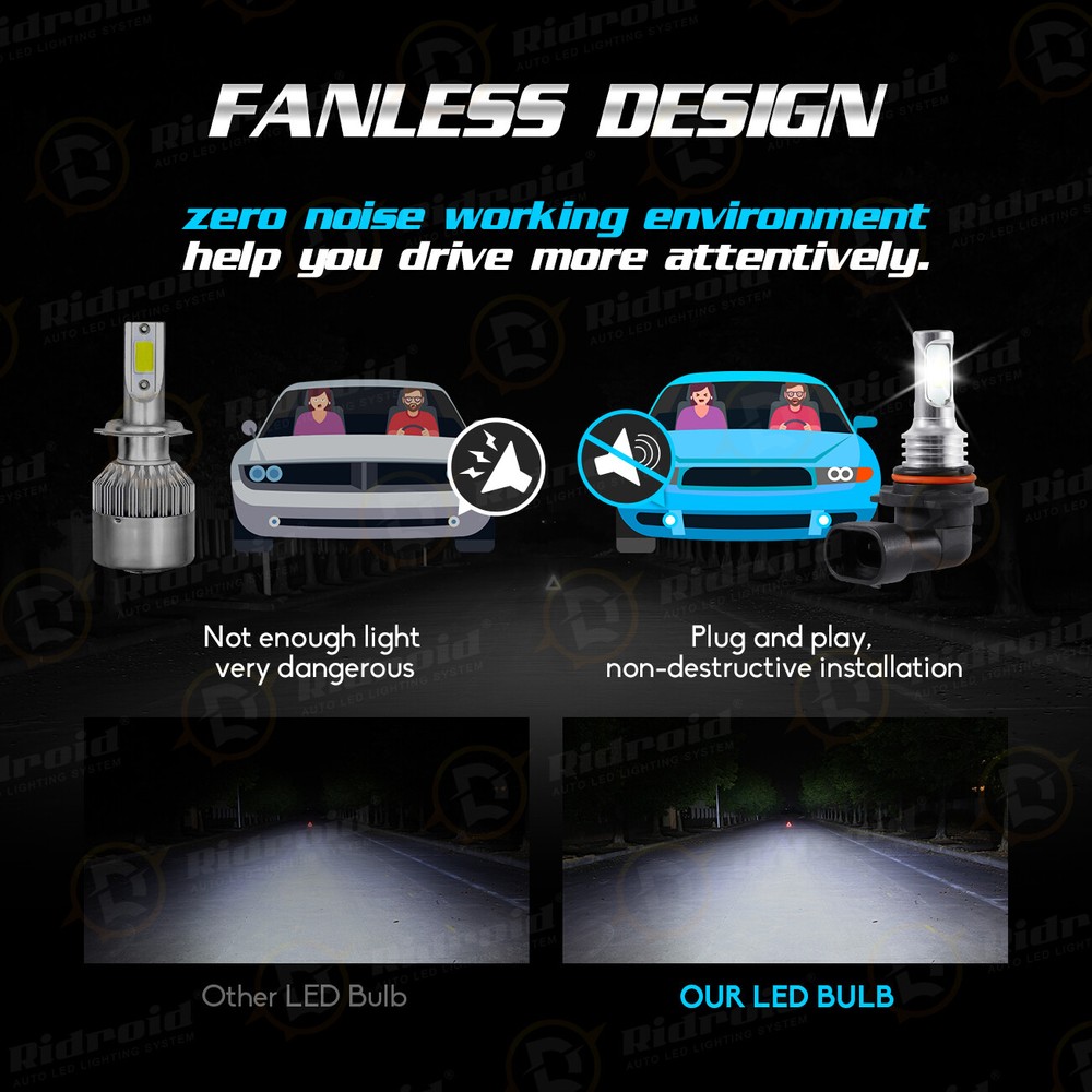 For Acura TL 2004 2005 2006 Front HID Headlight High/Low & LED Fog Light 4×Bulbs