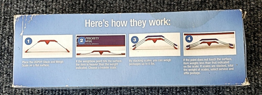 USPS Stack and Weigh Scales [Weights from 1 - 6 lbs.] (OPEN BOX)