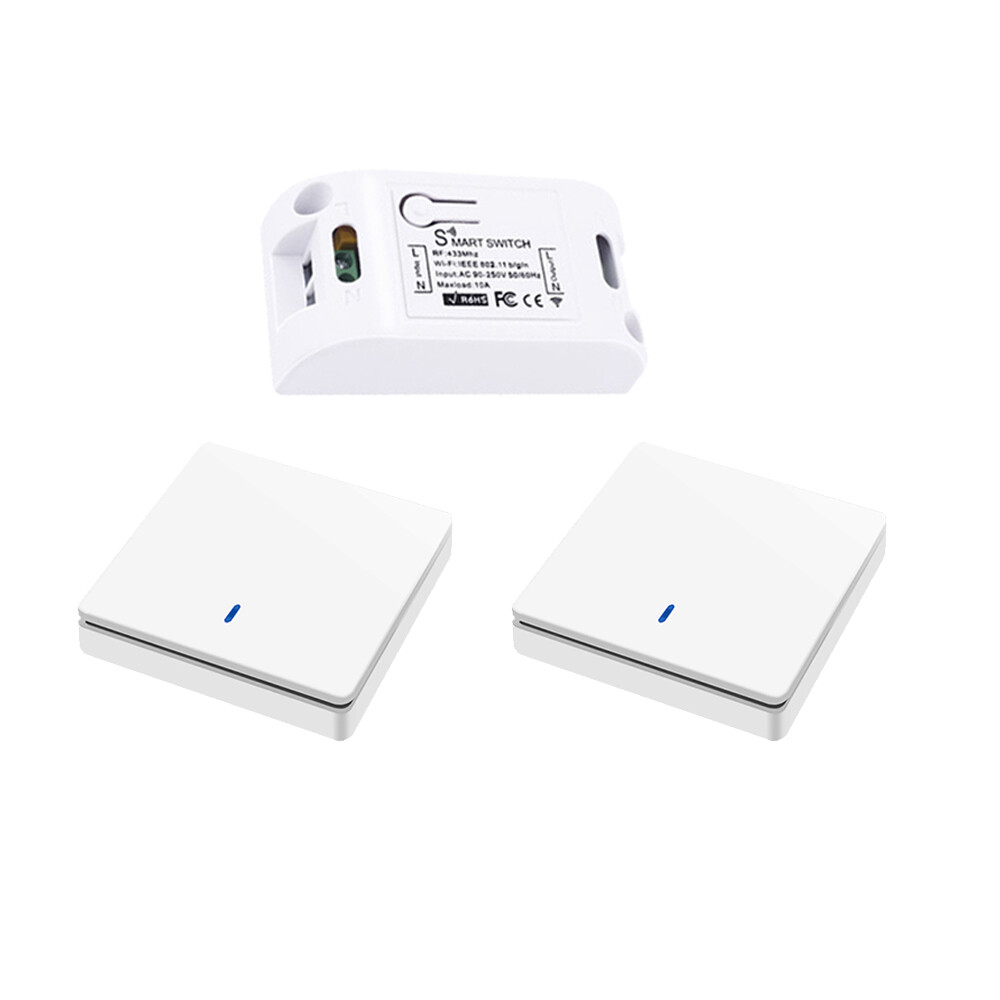 110V-220V Wireless RF Smart Switch Module + 433mhz Wall Panel Transmitter Remote
