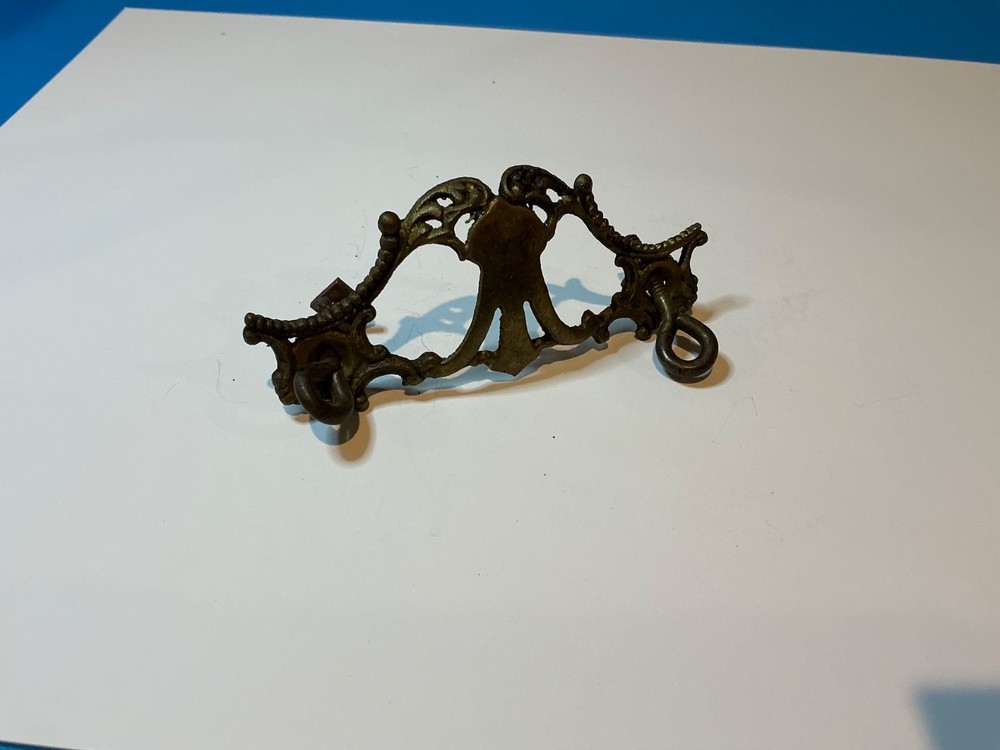 Lot of 2 Antique Brass Drop Bail Drawer Pulls. Does not Include Bails. B2