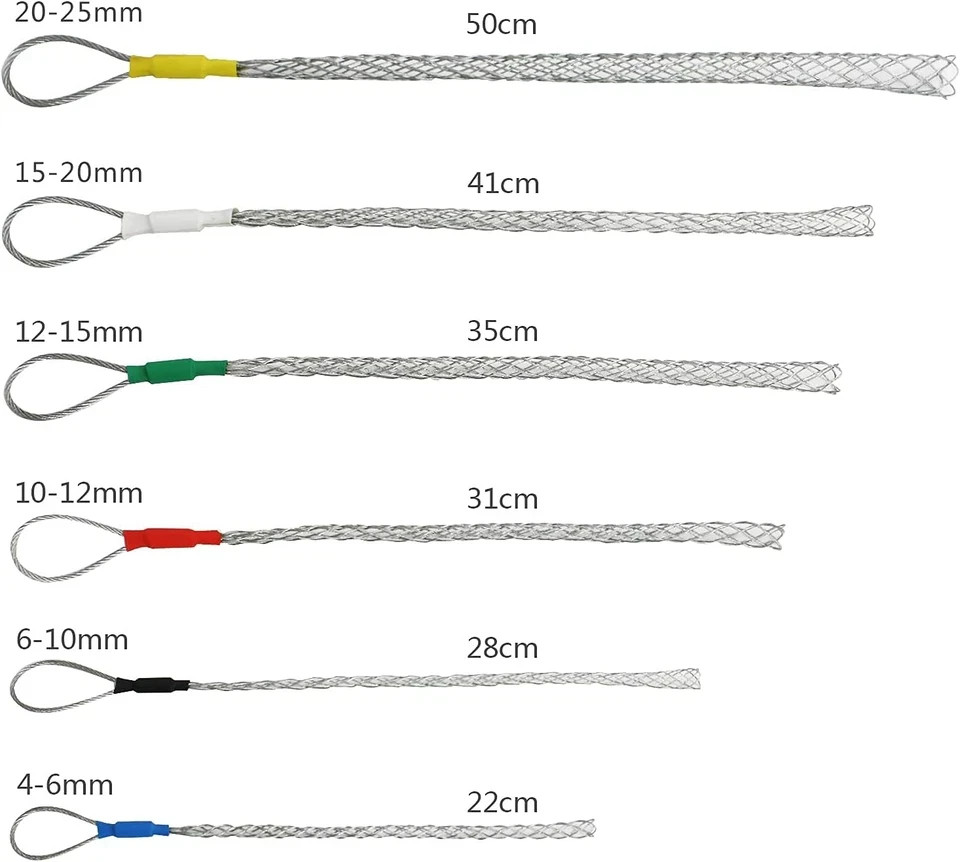Cable Pulling Grip Sock Kit Galvanizing Steel Antislip Pipe Cable Wire Pulling G