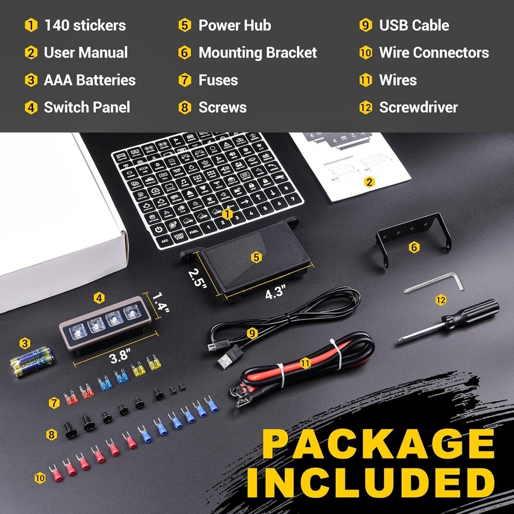 4/6/8/12 Gang Wireless Switch Panel, Led Touch Switch Remote Control Circuit Box