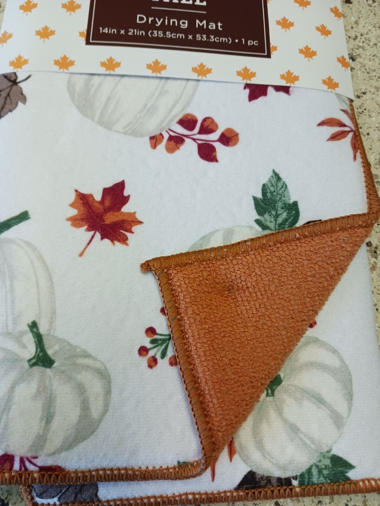 New Fall Decor Dish Drying Mat Kitchen Decor