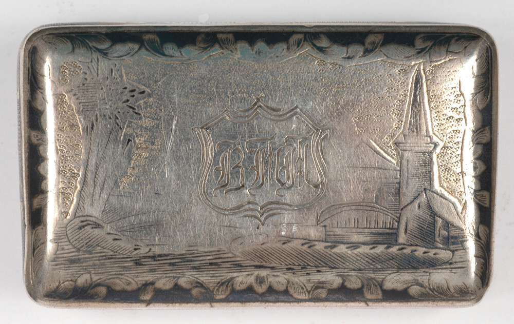 Moscow silver with niello box, 1836