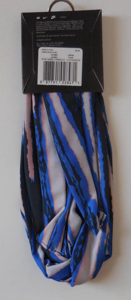 Nike Studio Twist Tiger Printed Head Tie Blue/Black/White/Mango