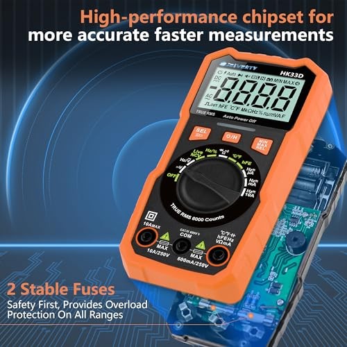 Digital Multimeter Voltmeter Tester with NCV, LCD for AC/DC 6000 Counts