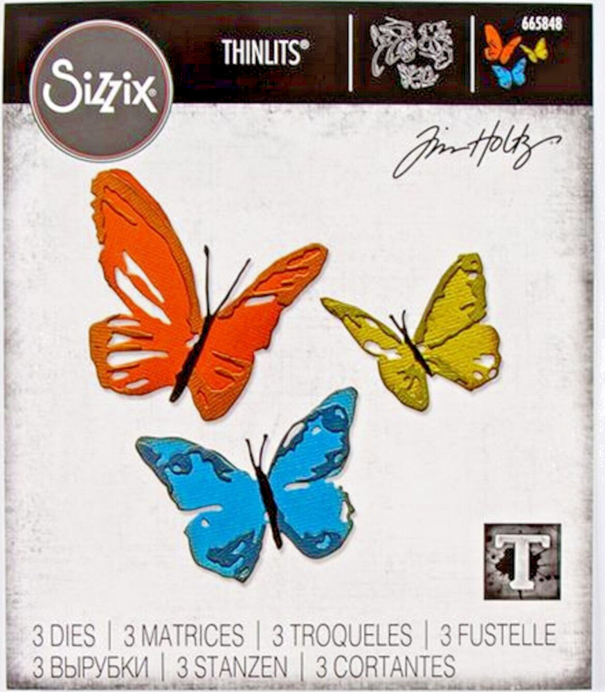 Brushstroke Butterflies Sizzix Butterfly Thinlits Die Set by Tim Holtz 665848