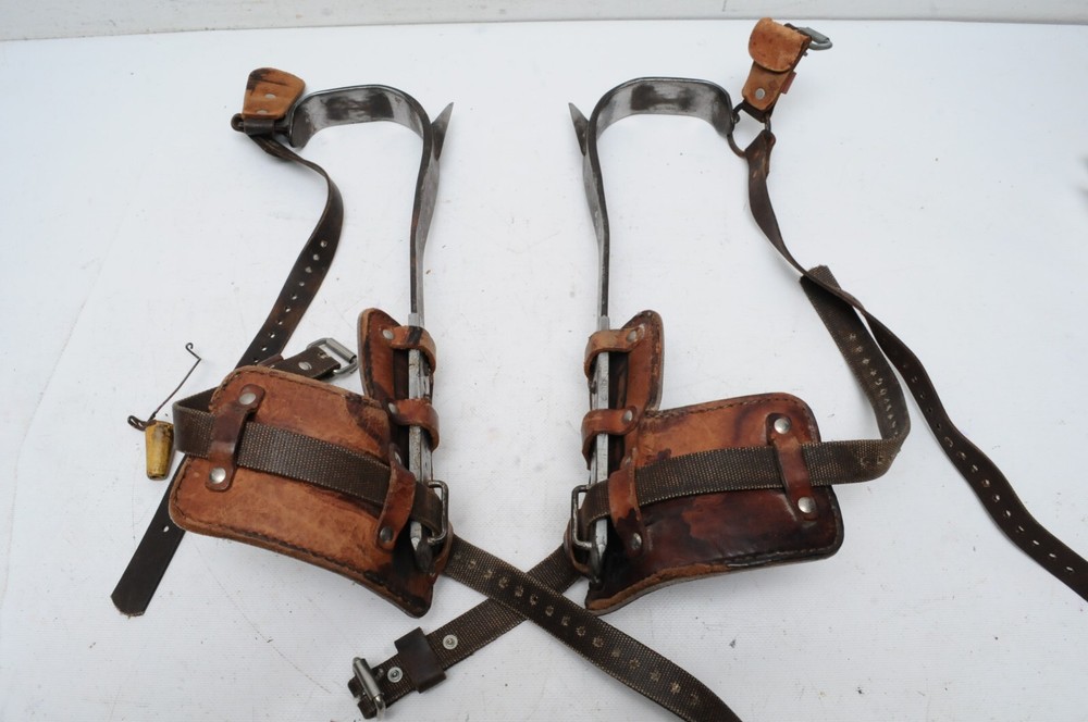 Vintage Bell System Buckingham Lineman Pole Tree Climbing Spikes