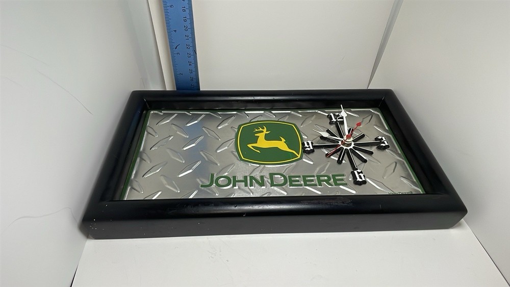 John Deere Clock Framed License Plate Design Diamond Clock Works