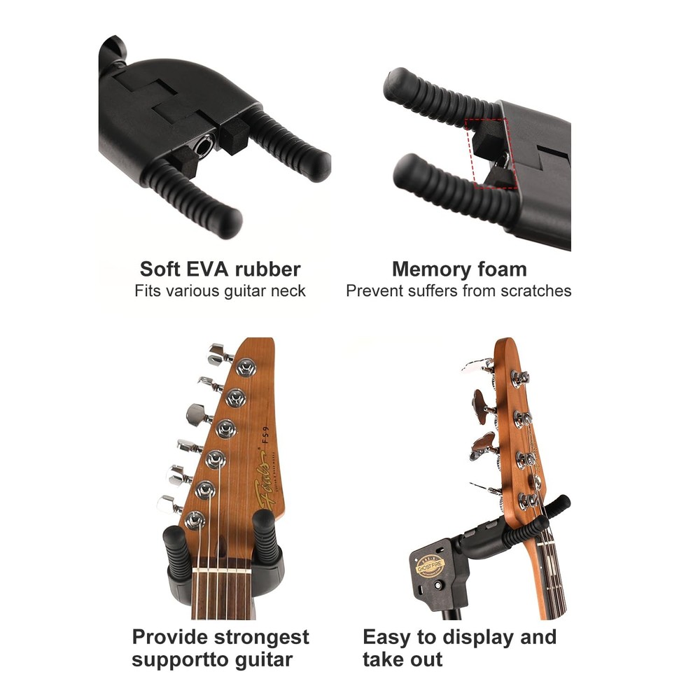 GHOSTFIRE AutoGrip Guitar Stand Foldable Display Rack Fit GBS-8