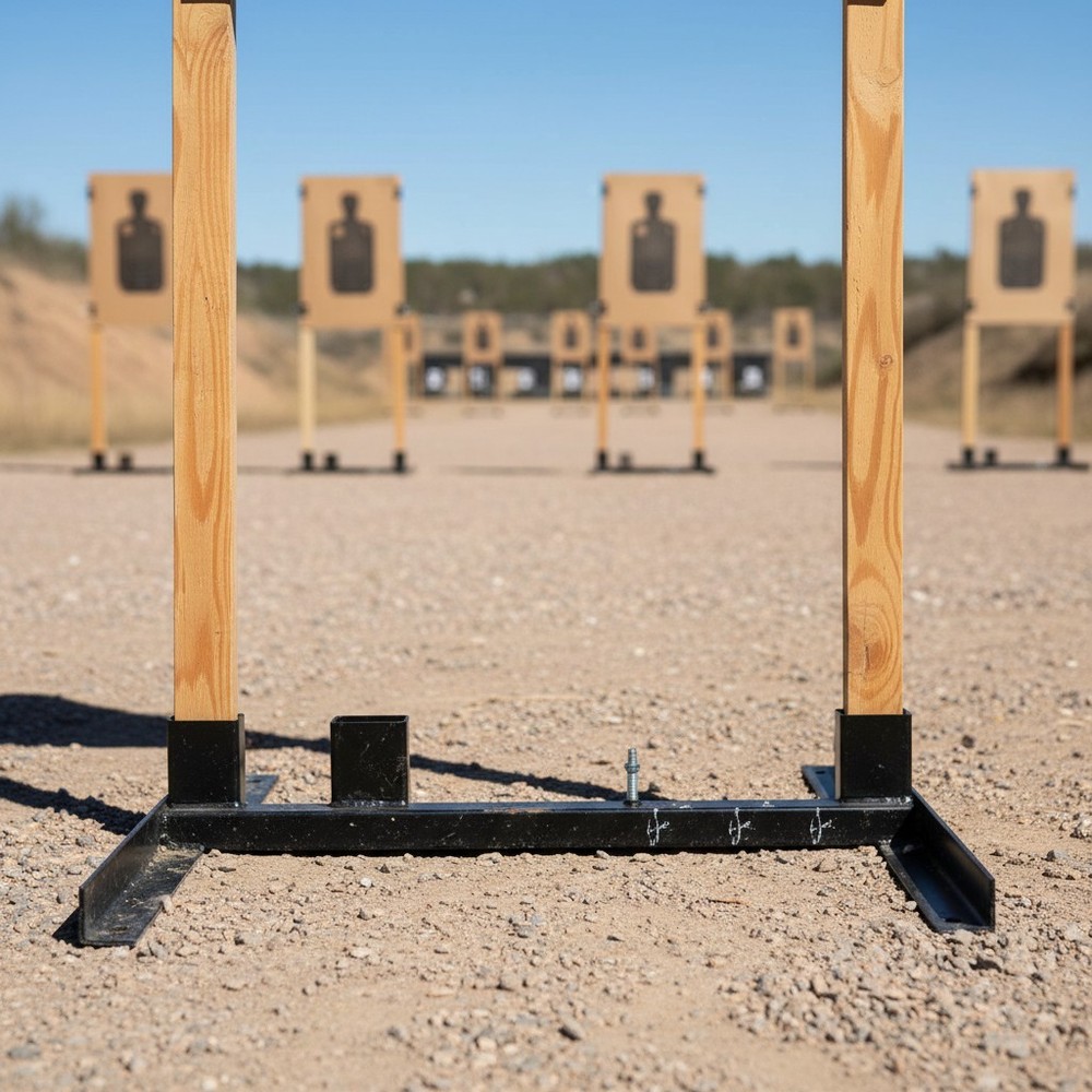 Compact Target Stand Base for Shooting Range with Reusable Cardboard Targets