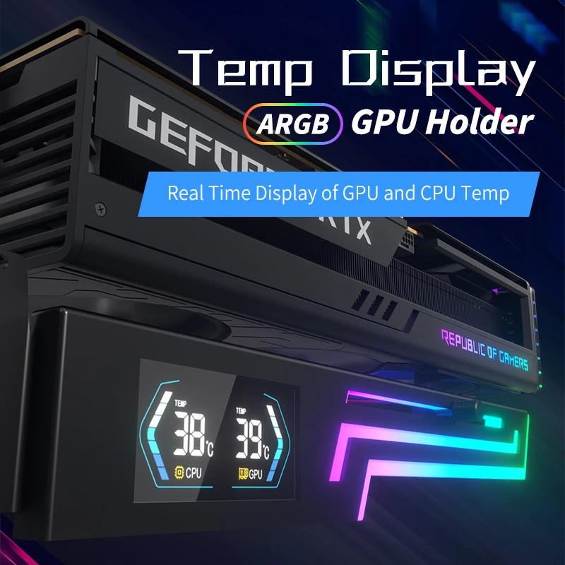 Power Train GPU Bracket Temperature Display 5V ARGB Adjustable Graphics Card