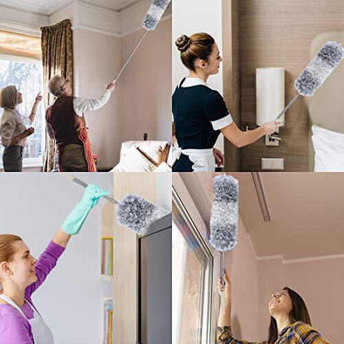 Microfiber Feather Duster Extendable Duster with 100 inches Extra Long Pole,