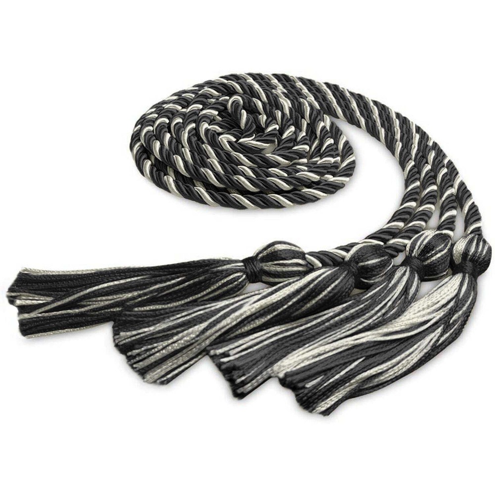 Double Graduation Honor Cord Black/Silver