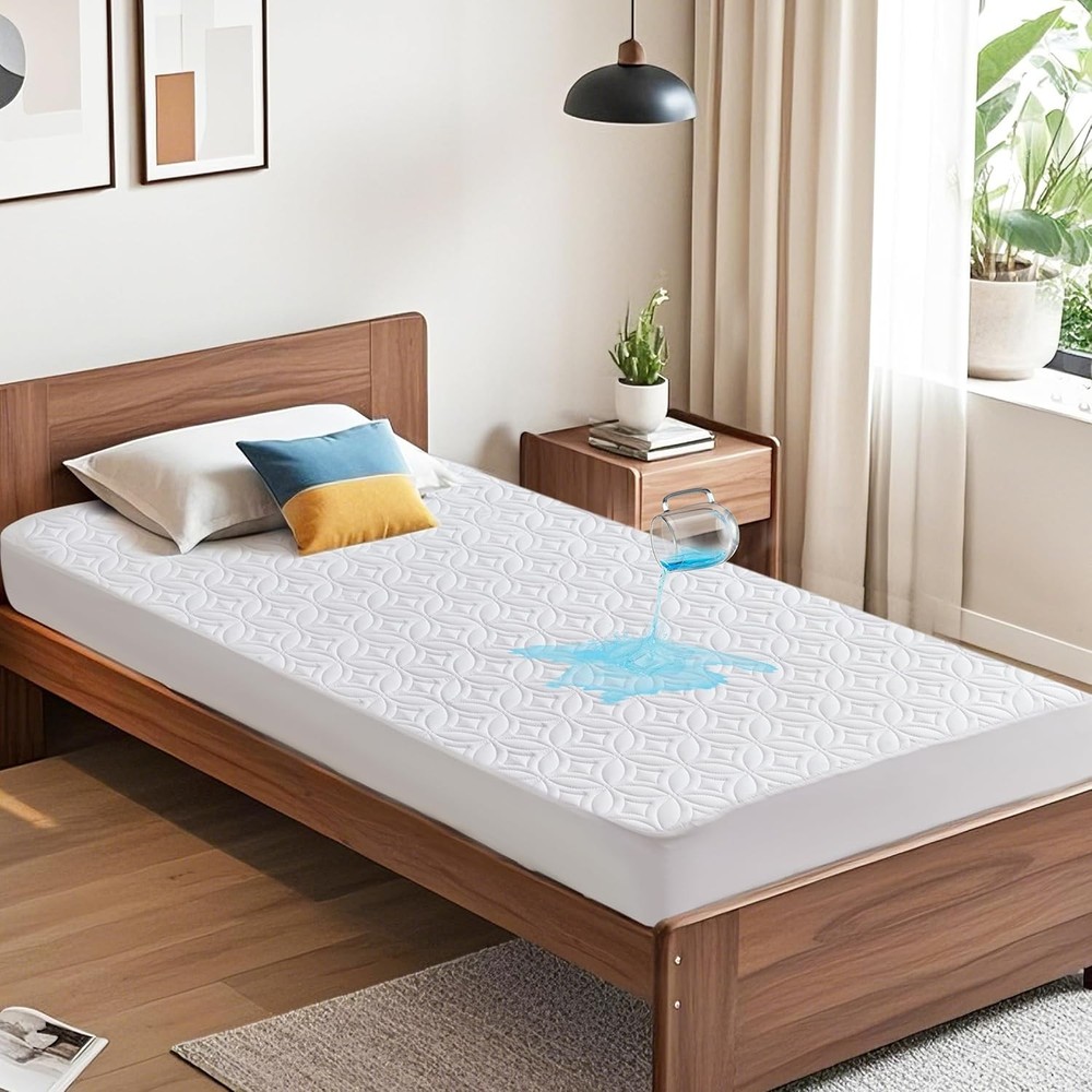 BEDLORE Waterproof Mattress Protector, Queen Size Mattress Pad (Gray)