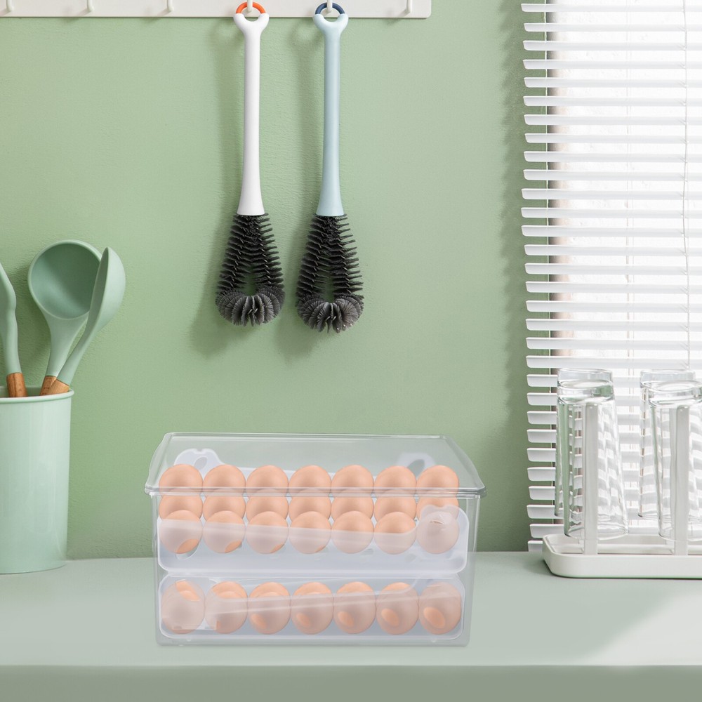 Egg Holder for Refrigerator Adjustable Egg Holder Storage Container for 36 Eggs