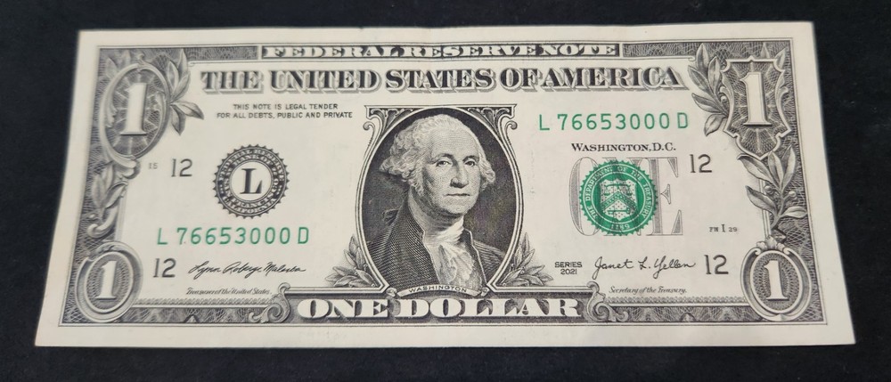 FANCY NOTE ZIP CODE Sullivan County, IN $1 bill 2017 A (00047849)