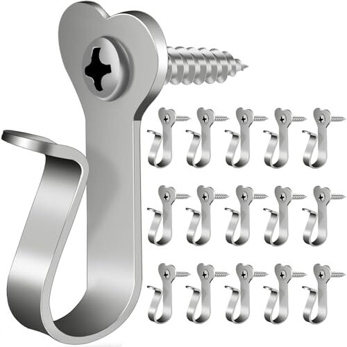 40 Pack Light Hanger Hooks Stainless Steel Screw In Hooks for String Lights