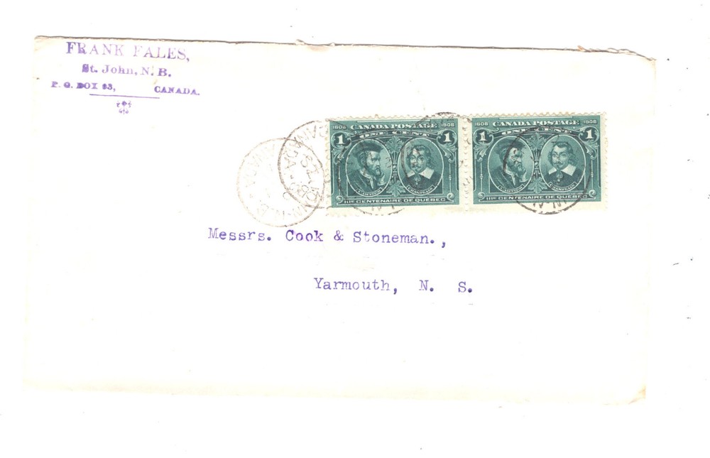 Canada   97  (2)   on   cover  to  Nova  Scotia