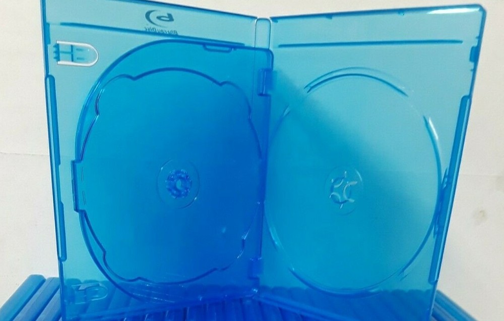 Blu-Ray Case Holds 3 Discs Removeable Insert Blue DVD Case Holds Multiple Discs