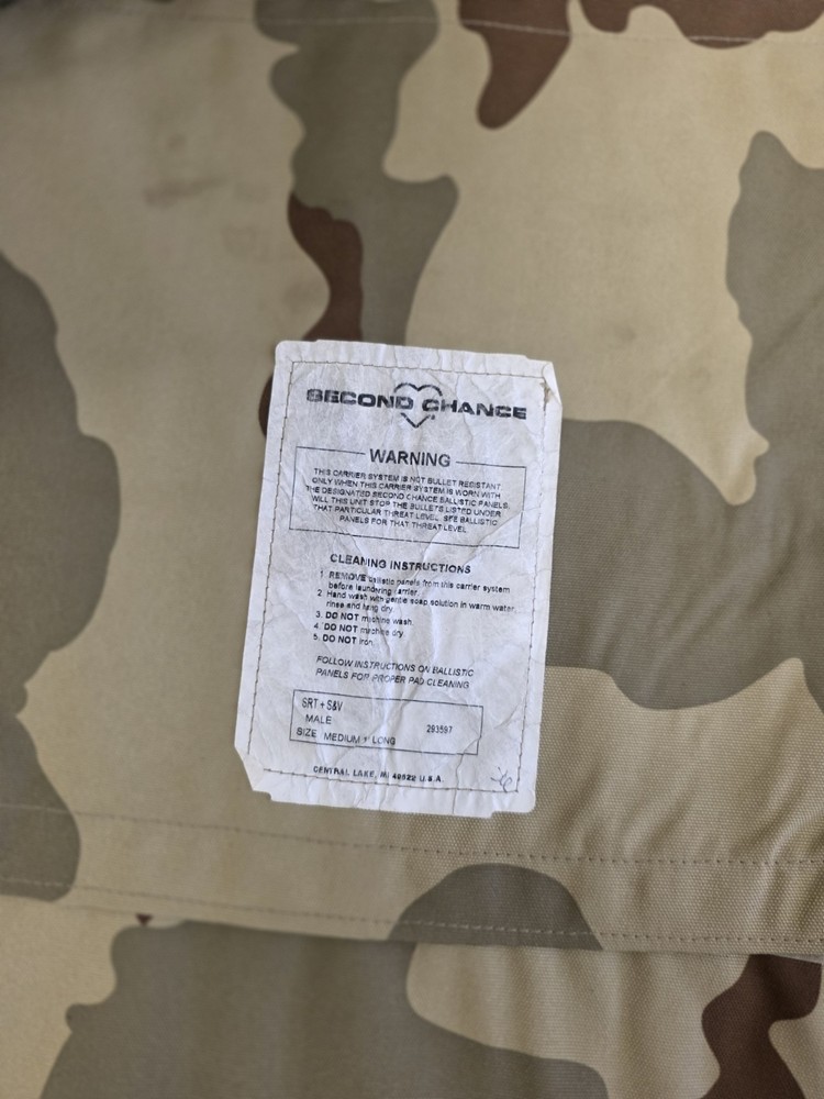 Medium Second Chance SMF-IIIA Body Soft Armor Vest