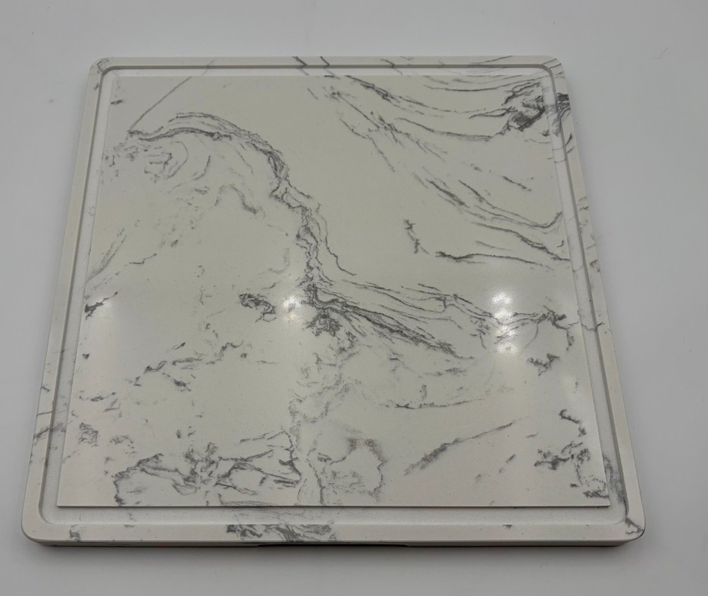 11 Inch Square White Marble Cake Stand