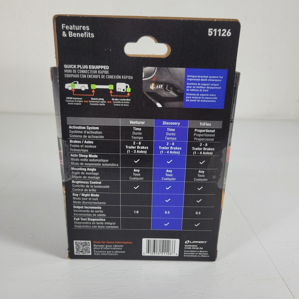 CURT 51126 Discovery NEXT Time-Delay Trailer Brake Controller w/ LED Display