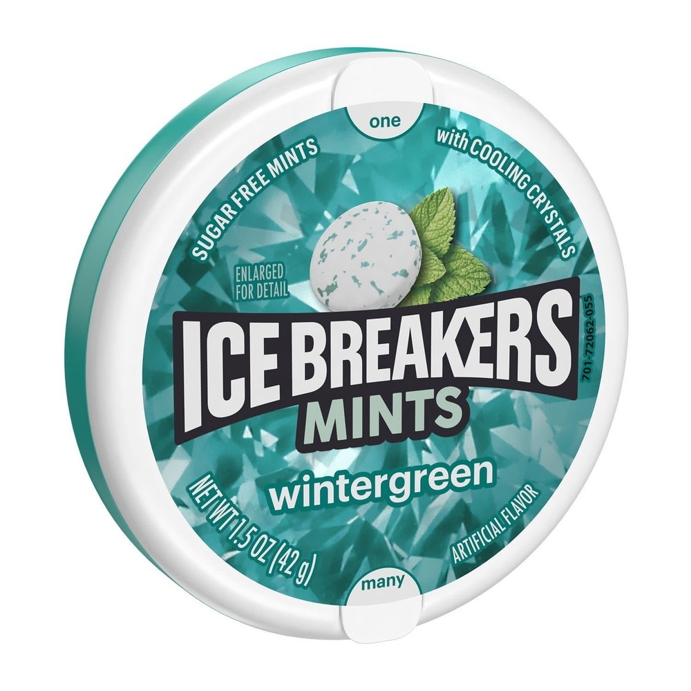 Ice Breakers Wintergreen Sugar-Free Mints – 1.5 oz Tin