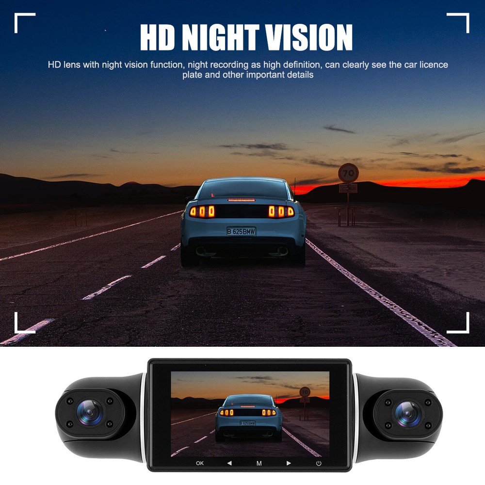 360 Degree View 4 Channel Dash Cam Front and Rear Inside Left Right, Dash Camera