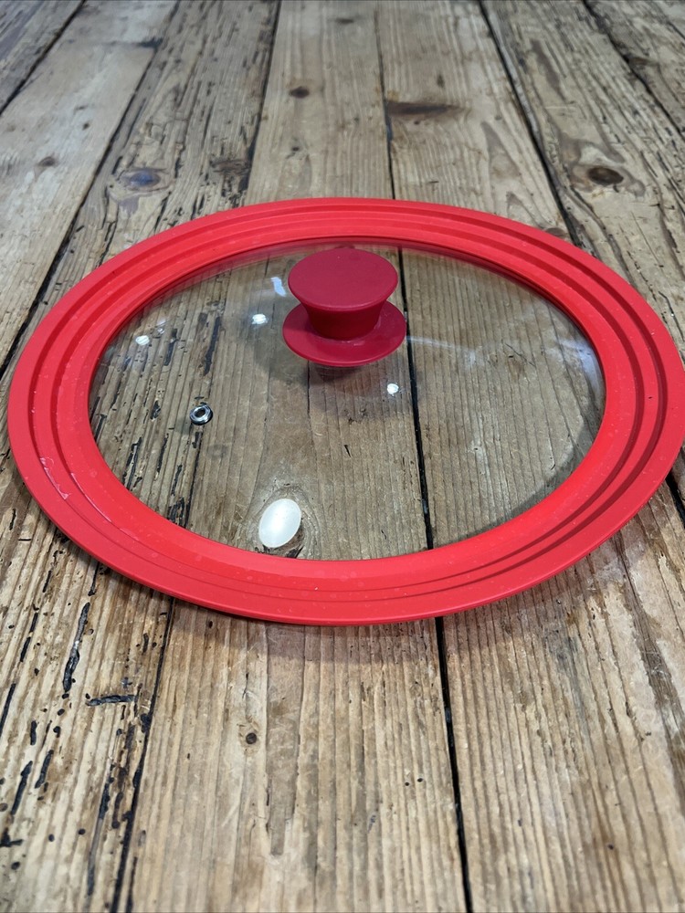 Universal Lid 12”inch Glass Silicone Red
