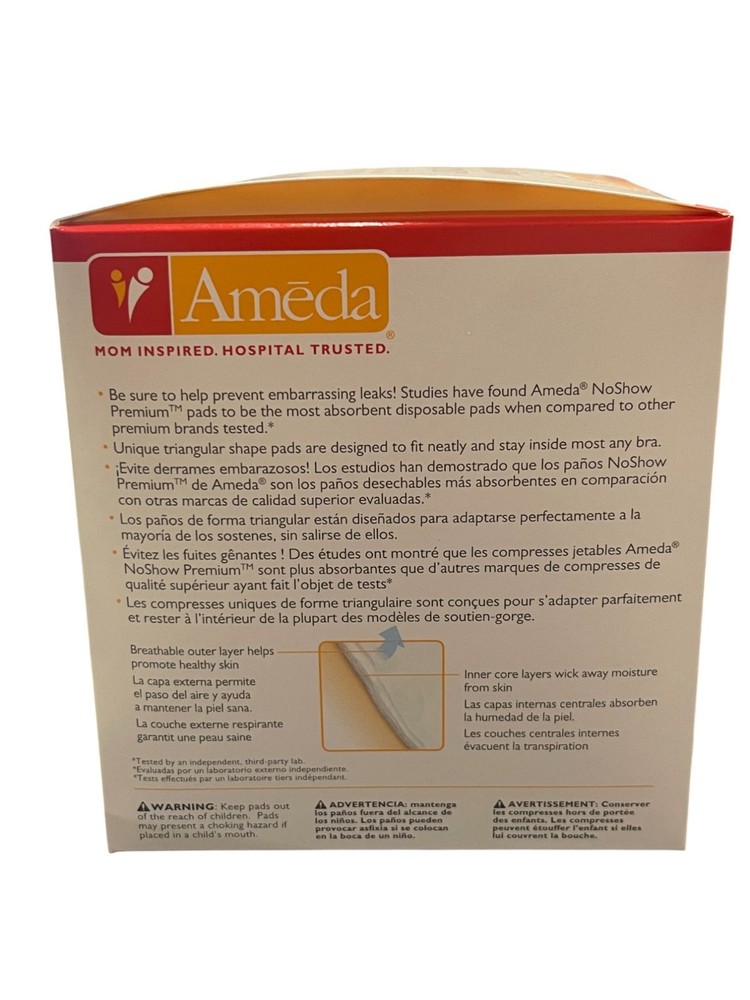 Ameda Noshow Premium Disposable Nursing Pads, 30-Count