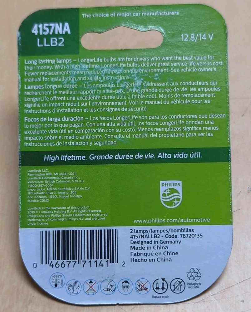 Phillips 4157NA 2 Pack Front Turn Signal Bulb