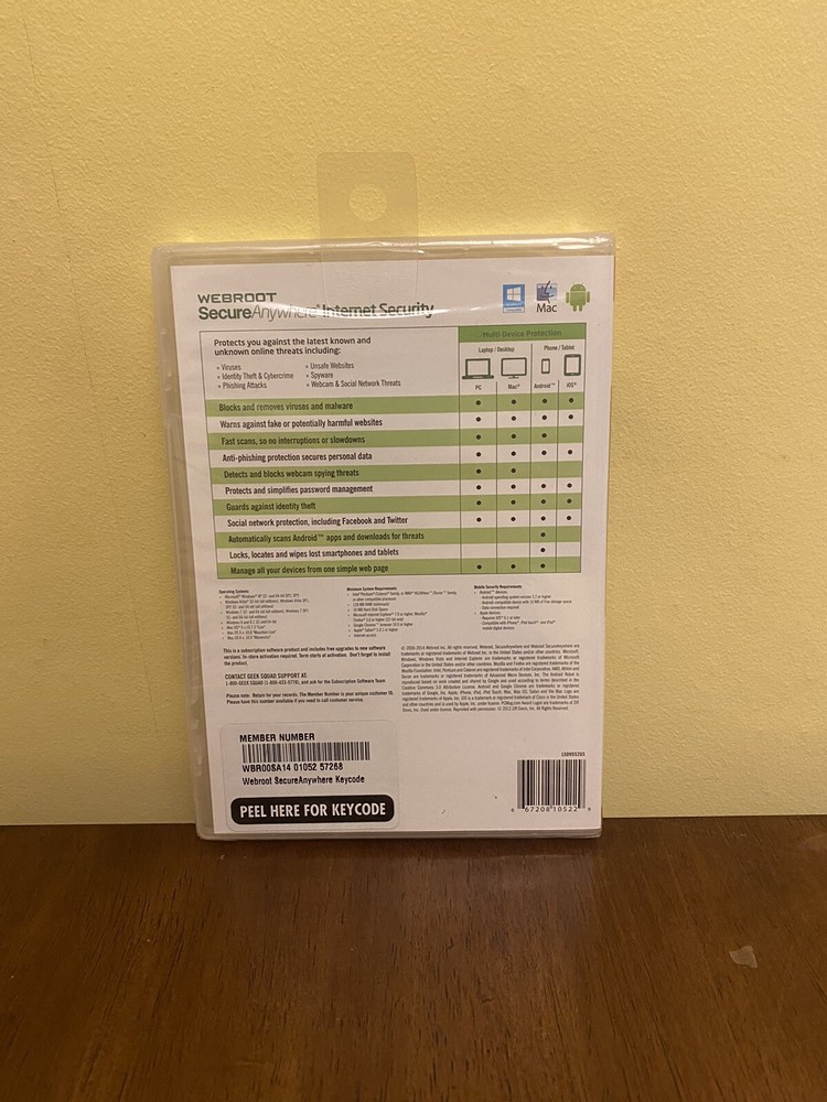 Webroot SecureAnywhere Internet Security - Full Version for Windows & Mac Sealed