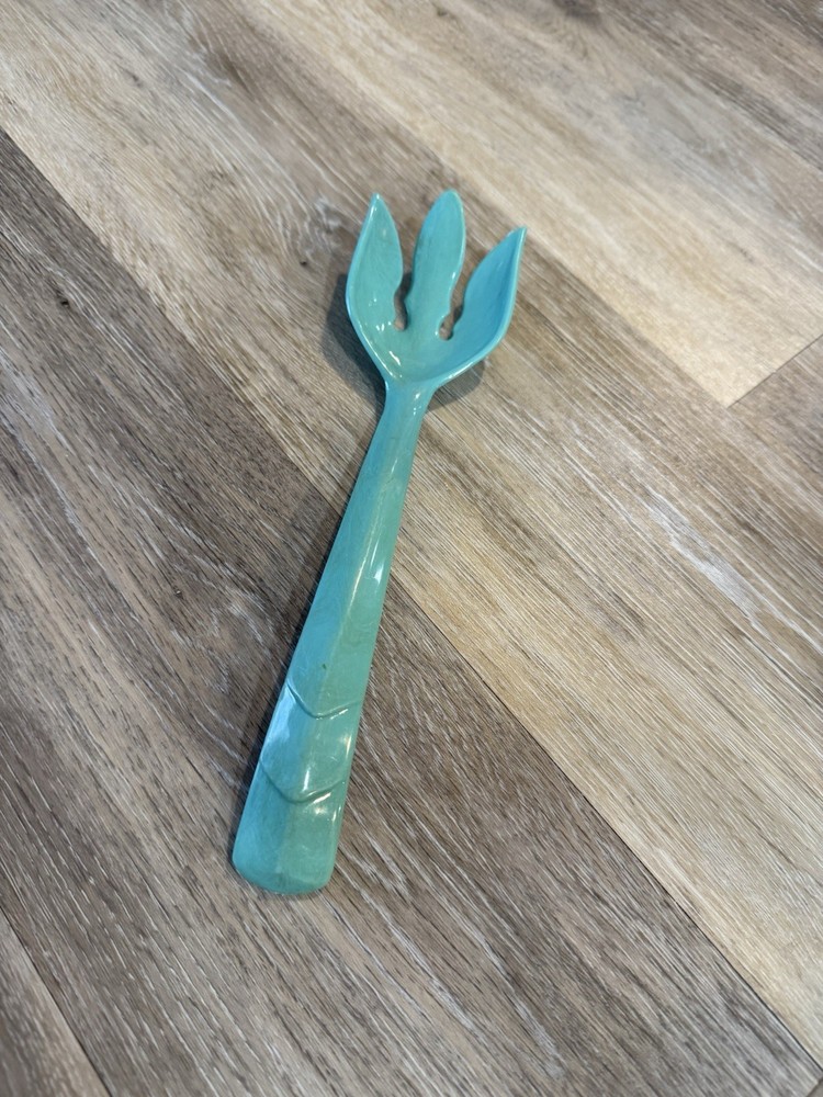 Retro Salad Fork Turquoise Plastic