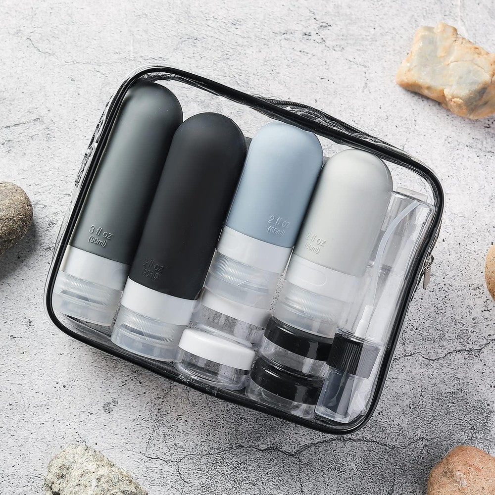Travel Bottles Kit 16 Pack - TSA Approved, Leak Proof Silicone Squeezable Con...