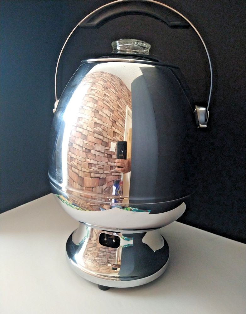 Vintage MCM Hamilton Beach Chrome Coffee Percolator 21CM Tested & Working