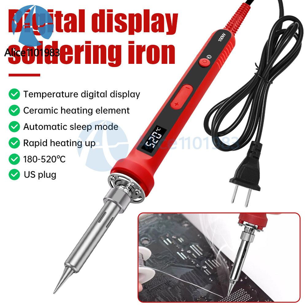 100W Electric Soldering Iron Digital Adjustable Temp Inter Heated Welding Iron