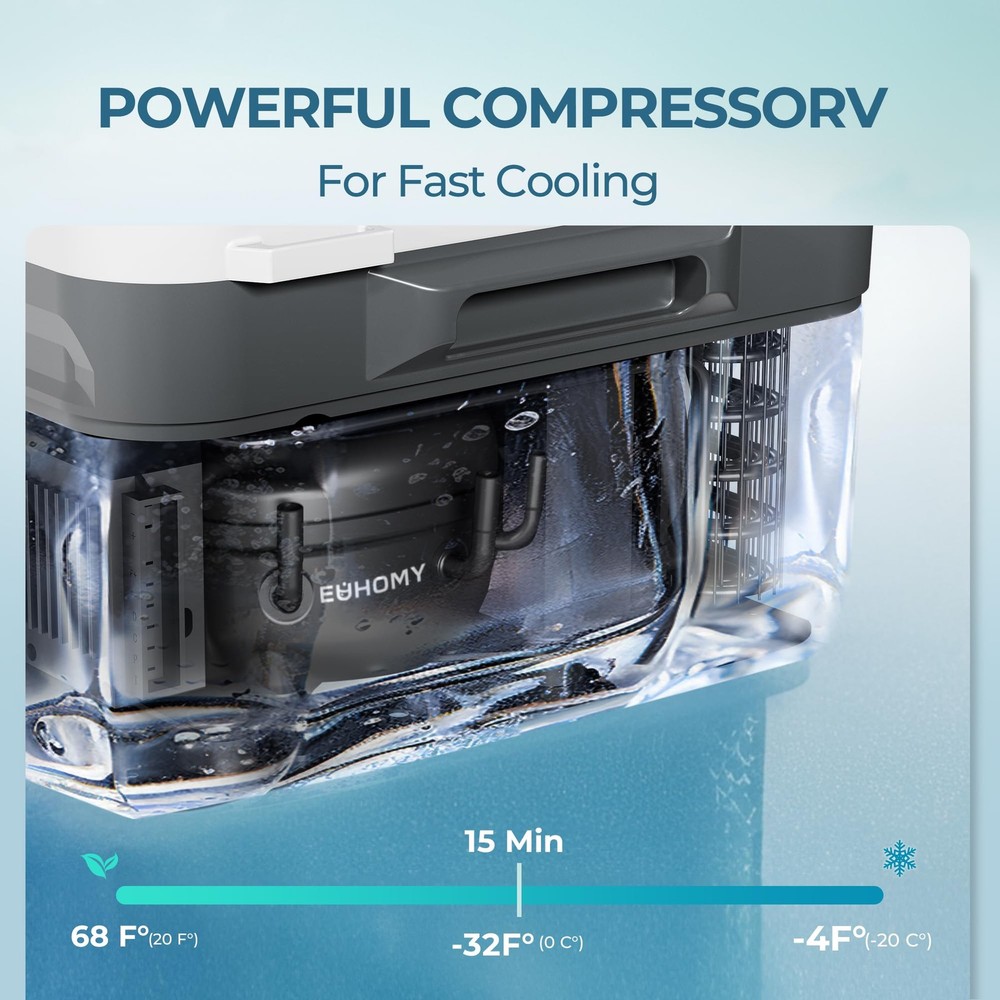 12 Volt Refrigerator, 11 Quart (10L) Compressor Electric Cooler APP Control, ...