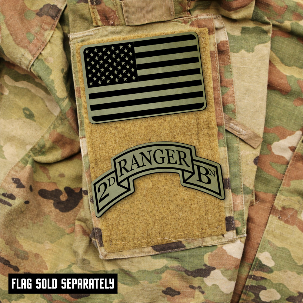 2nd Ranger, 75th Regiment Scroll Engraved Tactical Patch, 3.9" x 2" Hook & Loop