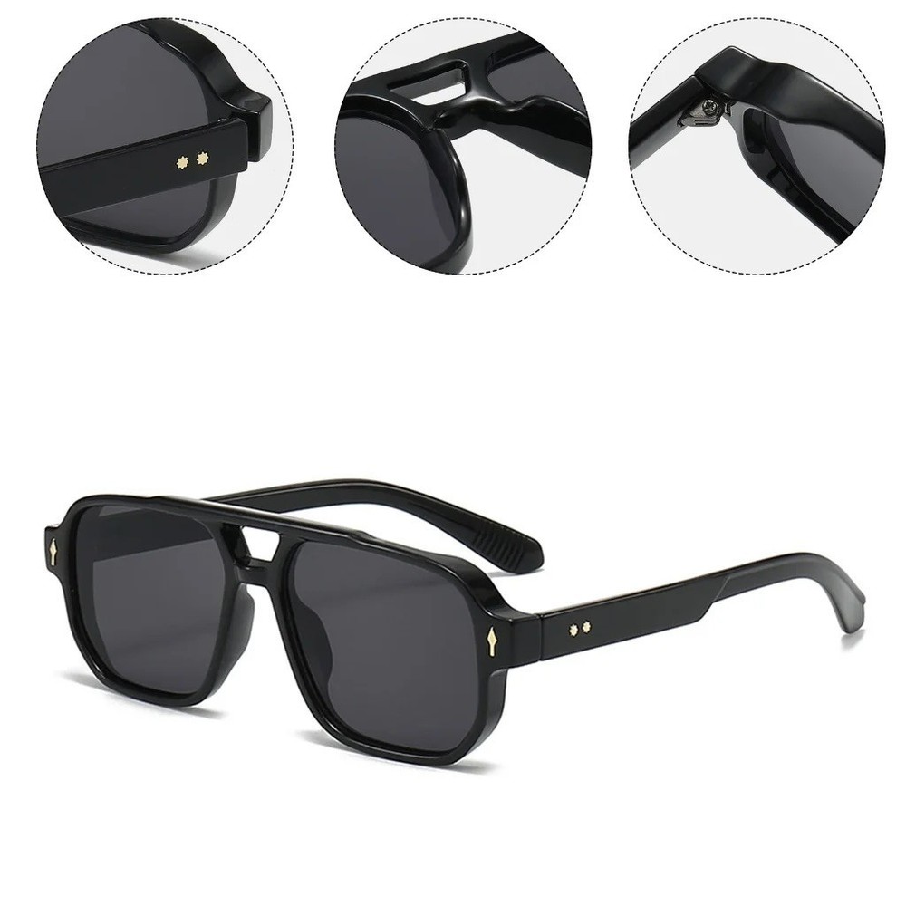 Retro Pilot Aviator Style Oversized Square Rectangular Frame Fashion Shades New
