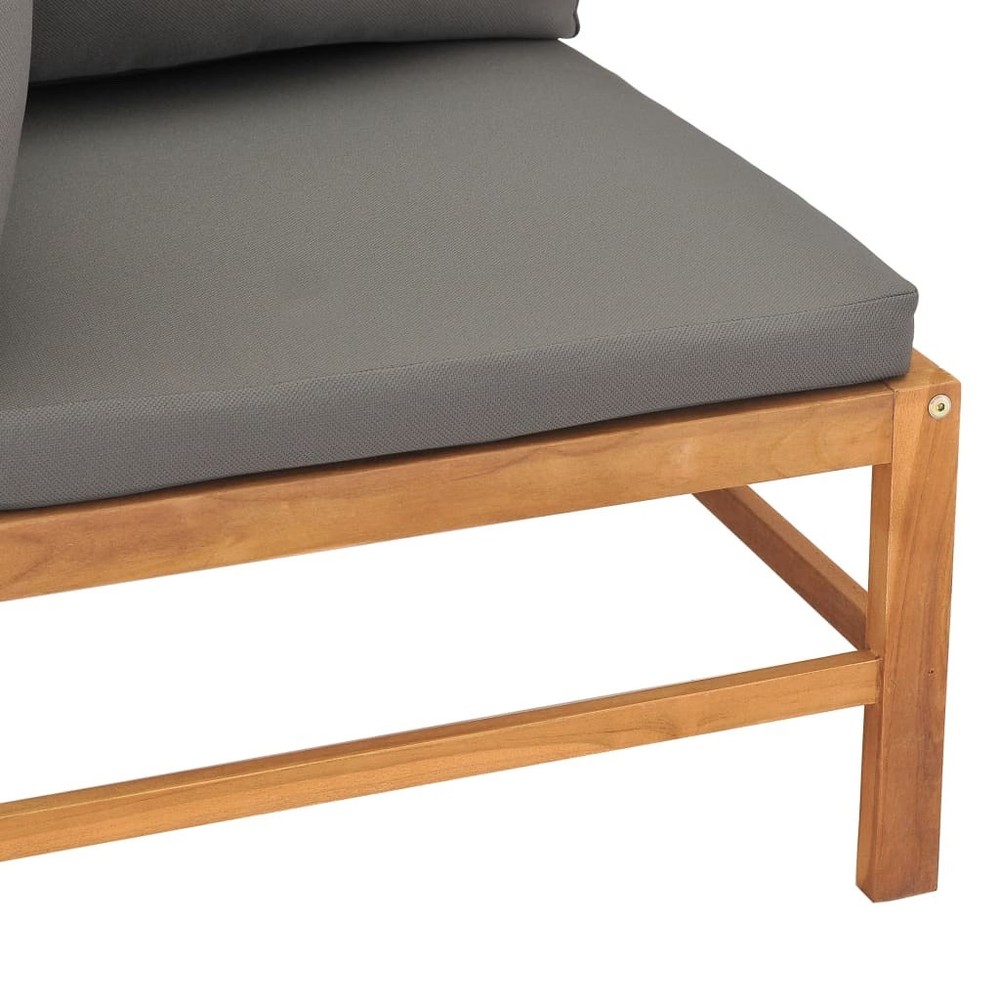 Corner Sofa Dark Grey Fine sanded teak wood Regular Durable