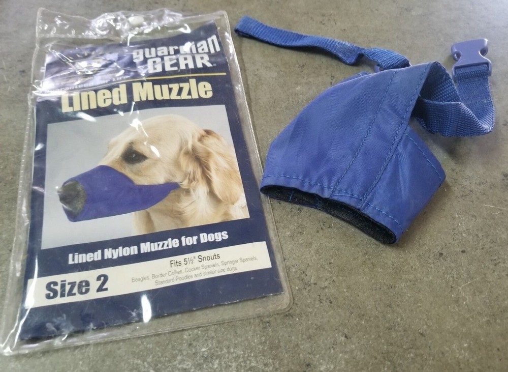 guardian gear lined dog muzzle size 2 blue.