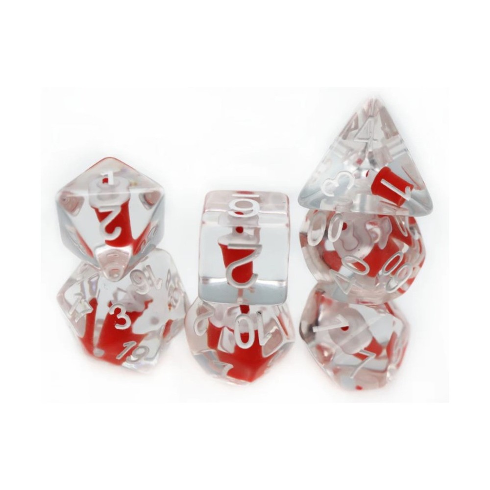 Foam Brain Assorted Inclusions Dice Poly Set - Cola w/White (7) New