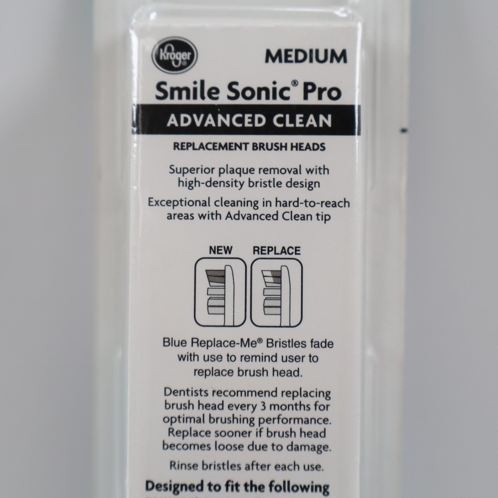Kroger® Smile Sonic Pro Advanced Clean Medium Replacement Brush Heads 3 Count