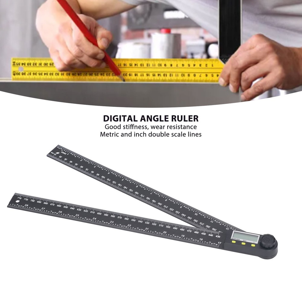 Electronic Angle Ruler LCD Digital Protractor Angle Finder 0‑300mm 0‑360 Degree