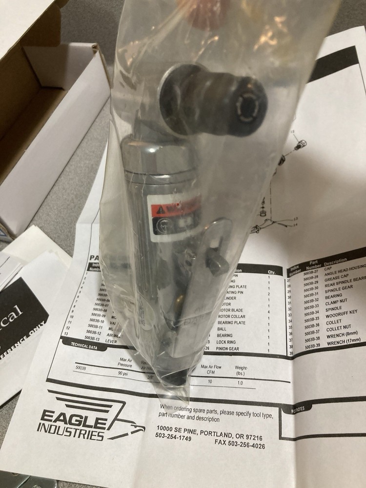 Angle Air Die Grinder pneumatic eagle industries 5003B