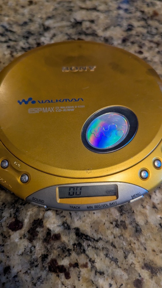Sony Walkman D-E350 Gold, ESP Max Portable CD Player Tested Works
