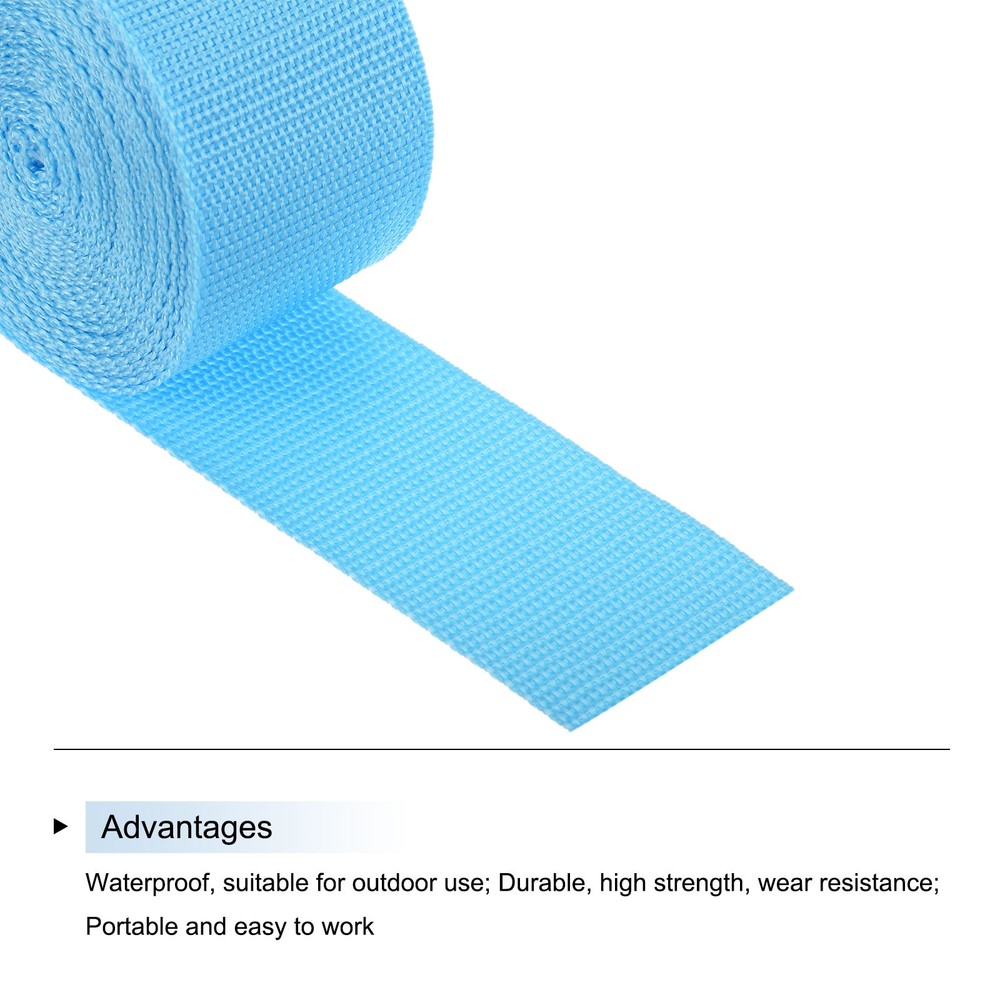 Lightweight Polypropylene Webbing Strap 5cm 5 Yard Sky Blue