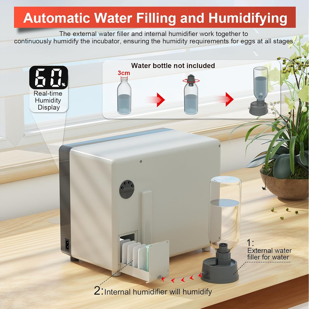 24-Egg Automatic Incubator with Humidifier and Temperature Control